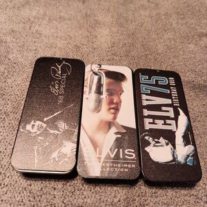 3 ELVIS PRESLEY EMPTY GUITAR PICK TINS